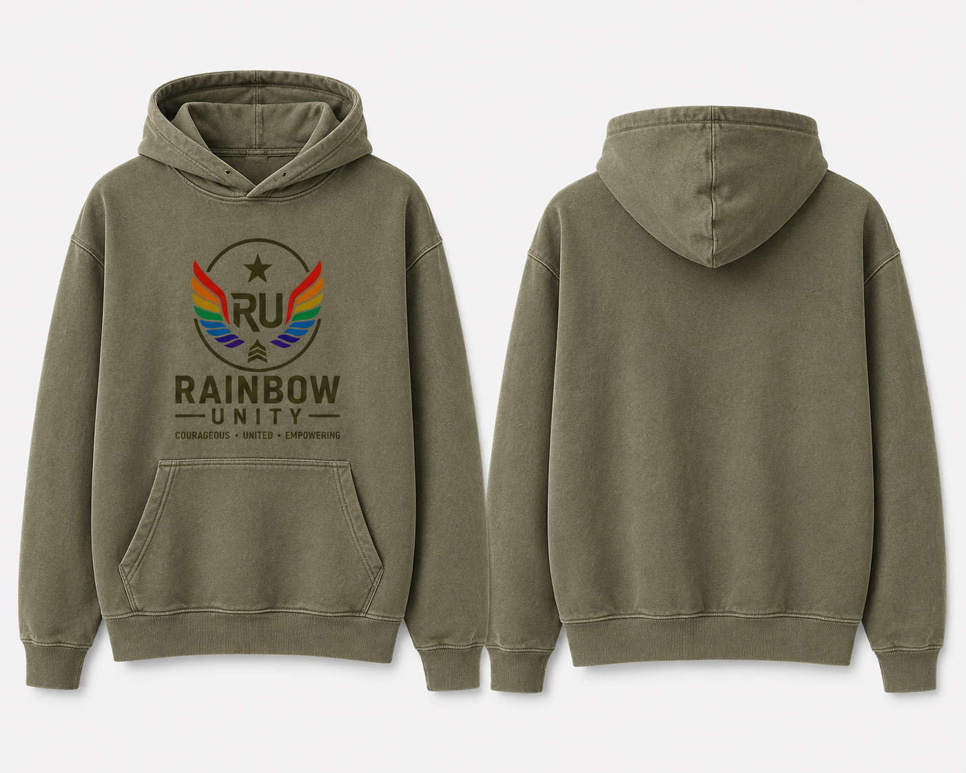 Rainbow Unity Garment-Dyed Hoodie